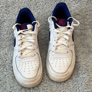 Nike Youth Air Force 1 CT3839-101 White Royal Blue Shoes Sneakers Size 6Y